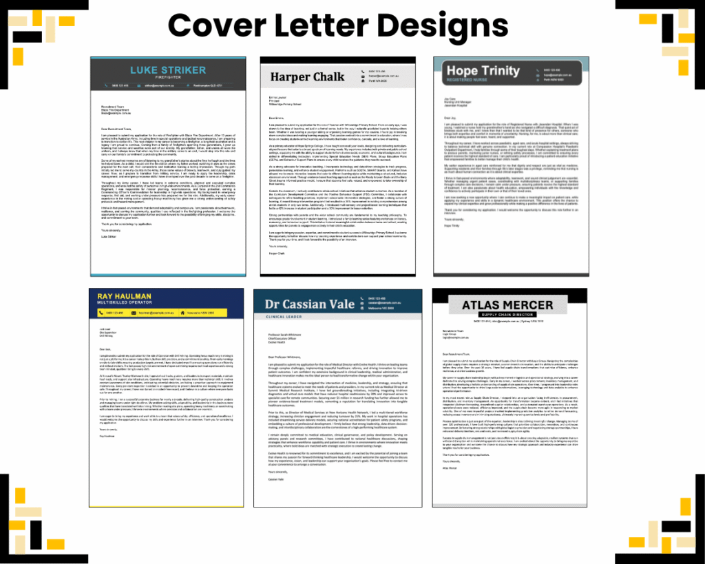 Cover Letter Templates Designed by our Perth Resume Writers