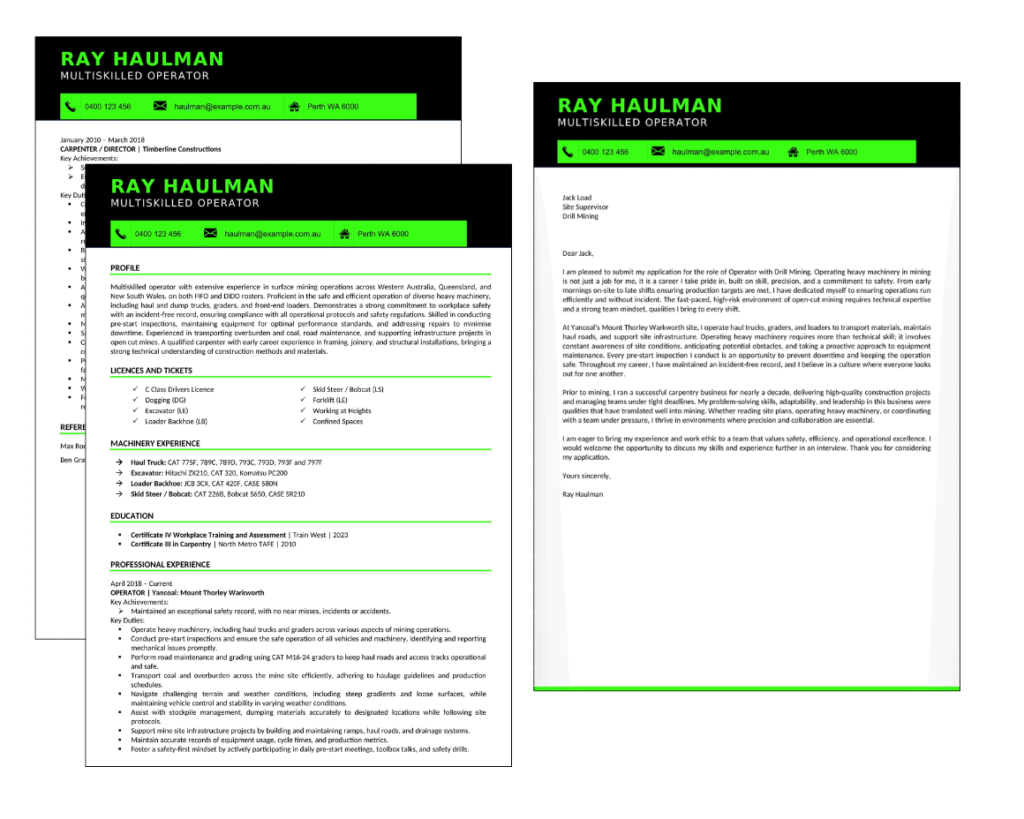 Perth Mining Resumes and Perth Mining Resume Writers – Example of a Mining Resume