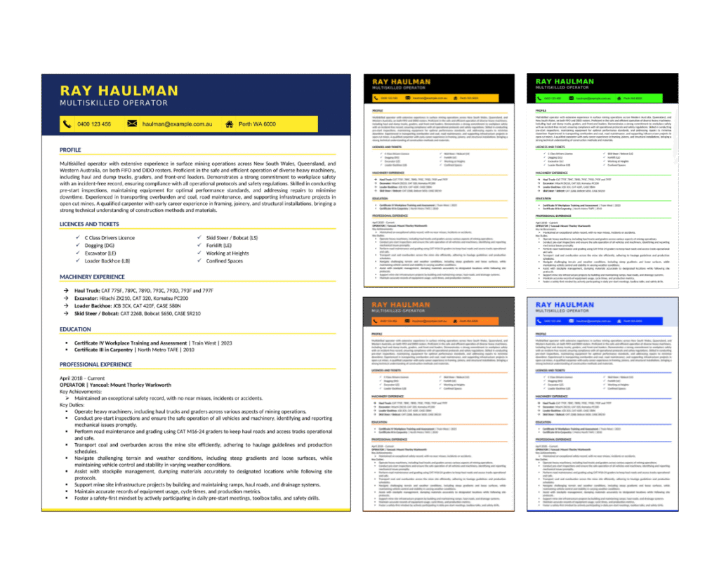 Perth Mining Resumes and Perth Mining Resume Writers – Full Mining Resume Template Designs