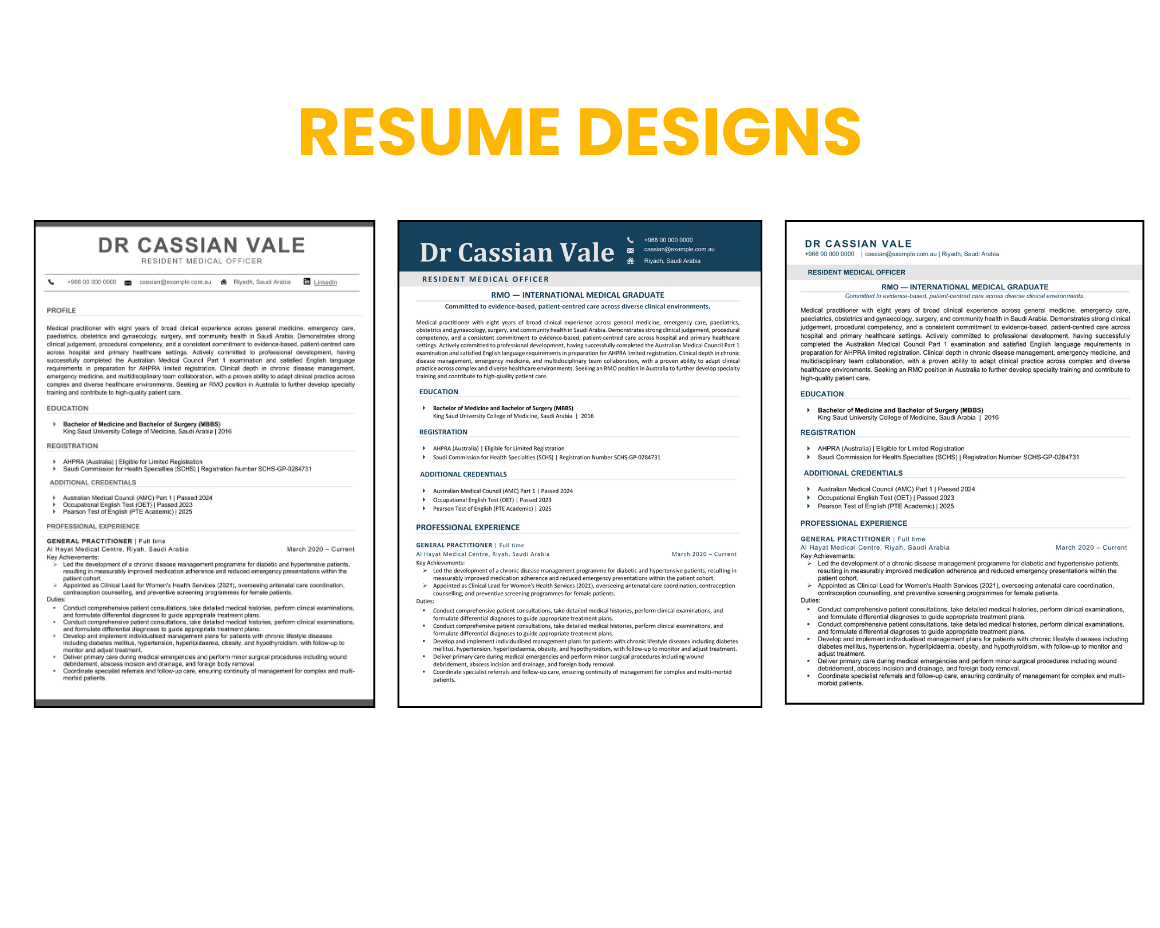 Medical CV Writing Service - Resume Designs